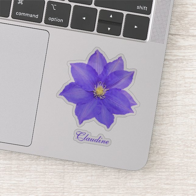 Contour Purple Clematis Vinyl Stickers (Detail)