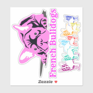 Contour Sticker French Bulldogs