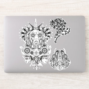 Contour Sticker Great Dane Tattoo Style