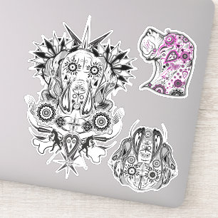 Contour Sticker Great Dane Tattoo Style