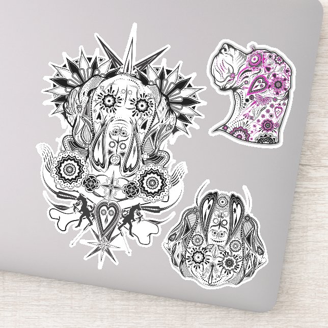 Contour Sticker Great Dane Tattoo Style (Detail)