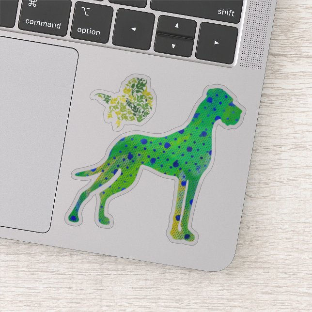 Contour Sticker green Great Dane (Detail)