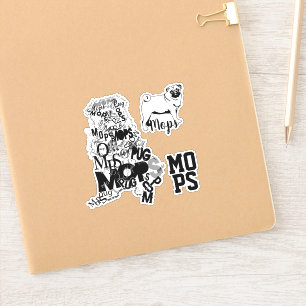 Contour Sticker Pug Dog