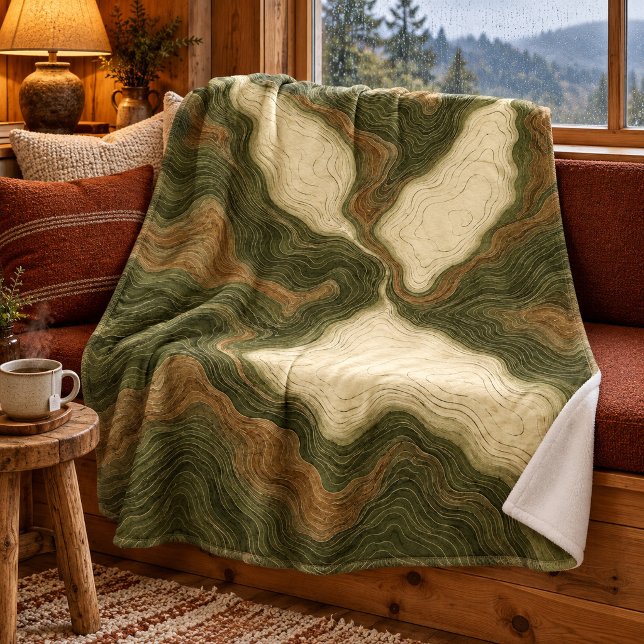 Contour Valley Throw Blanket (30 x 40 inch fleece blanket. Printed front, plain white back. Styled scene; props not included.)