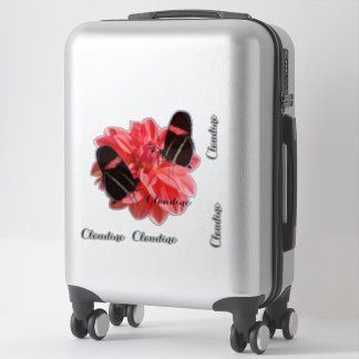 Contour Vinyl Sticker Luggage Butterfly Dahlia