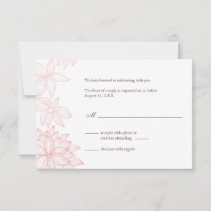 Contoured Bloom Blush Reply Card