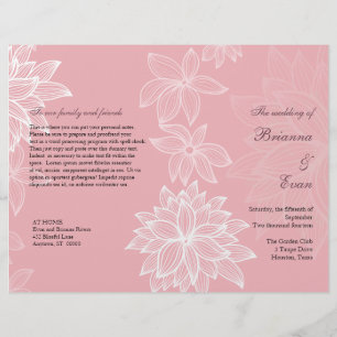 Contoured Bloom Blush Wedding Program Flyer