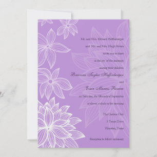 Contoured Bloom Lilac Wedding Invitation
