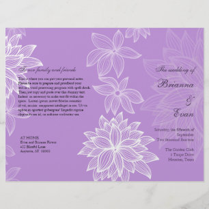 Contoured Bloom Lilac Wedding Program Flyer