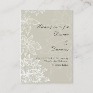 Contoured Bloom Taupe Reception Card