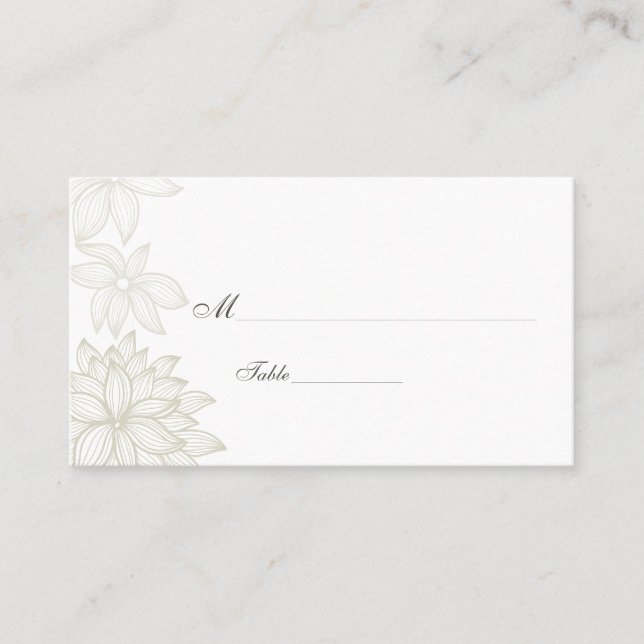 Contoured Bloom Taupe Special Occasion Place Card (Front)
