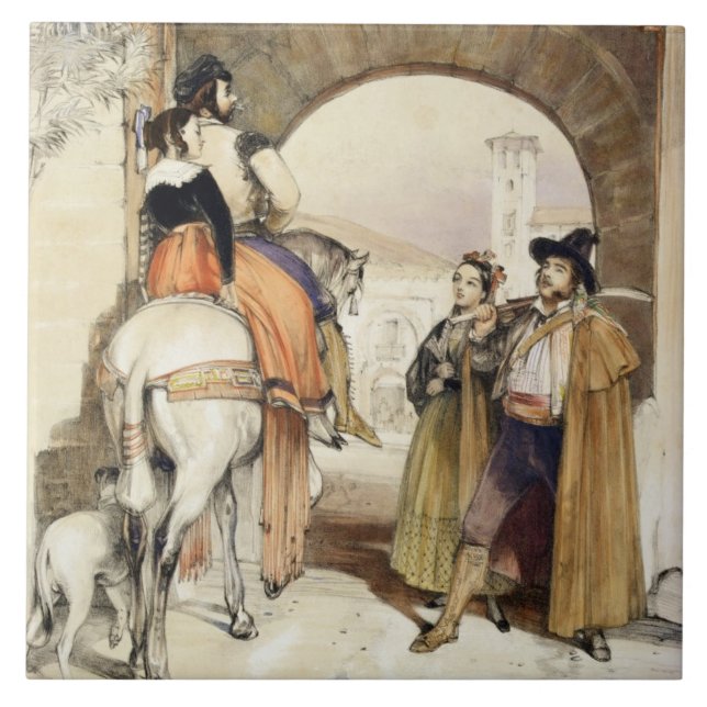 Contrabandistas, from 'Sketches of Spain', engrave Tile (Front)