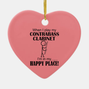 Contrabass Clarinet Happy Place Ceramic Ornament