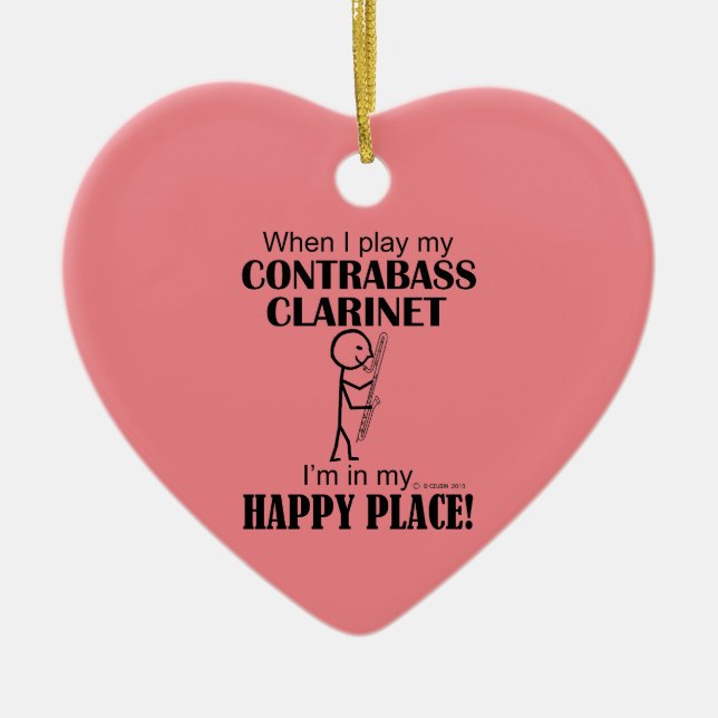 Contrabass Clarinet Happy Place céramique ornement (Devant)