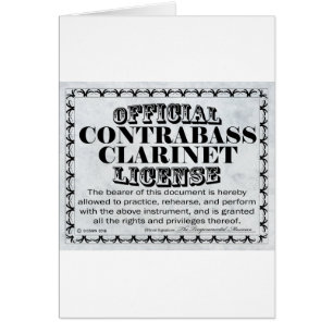 Contrabass Clarinet License