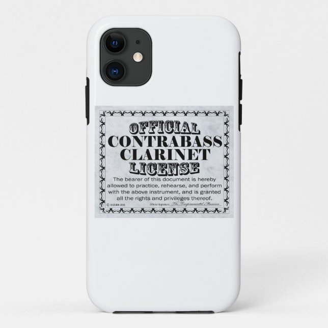 Contrabass Clarinet License Case-Mate iPhone Case (Back)