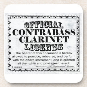 Contrabass Clarinet License Coaster