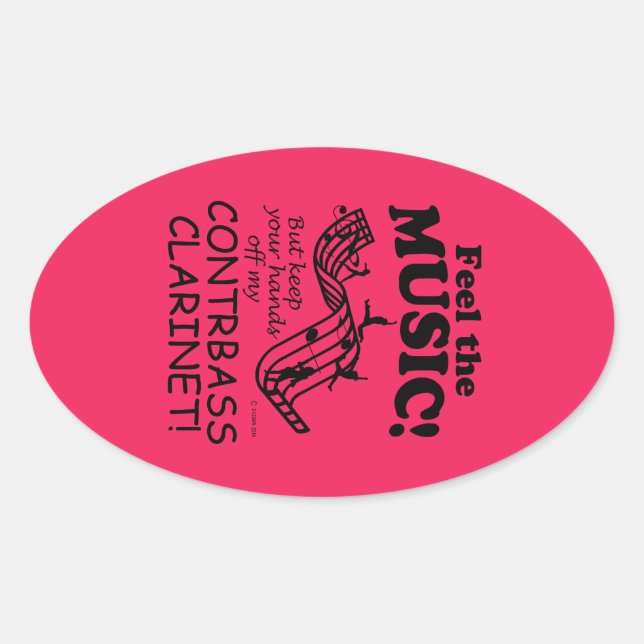 Contrabass Clarinet Sentez La Musique Oval Sticker (Devant)