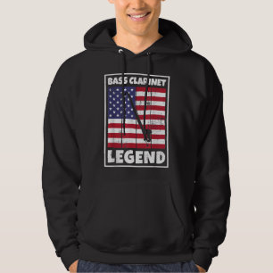 Contrabass Clarinetist USA American Bass Clarinet  Hoodie