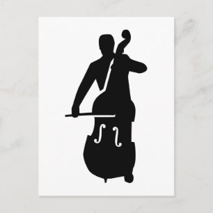Contrabass player postcard
