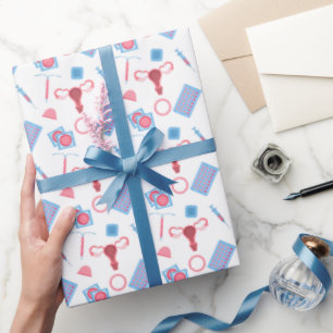 Contraception Pattern Feminist Wrapping Paper