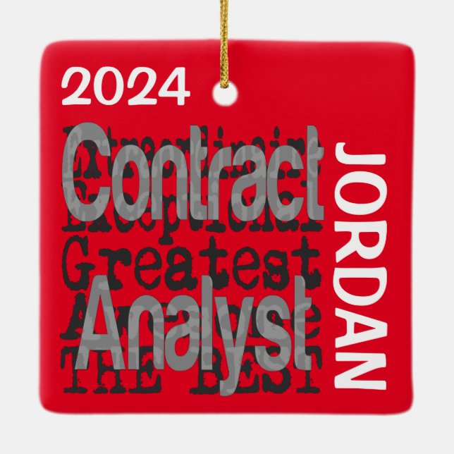 Contract Analyst Extraordinaire CUSTOM Ceramic Ornament (Back)