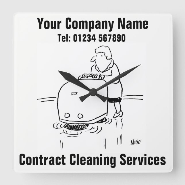 Contract Cleaning Services Square Wall Clock (Front)