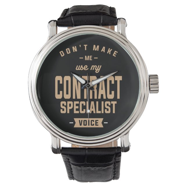 Contract Specialist Funny Job Occupation Watch (Front)