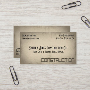 Contractor Construction Business Card