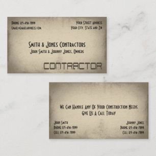 Contractor Construction Business Card