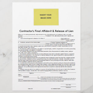 Contractor Final Affidavit & Release of Lien Form