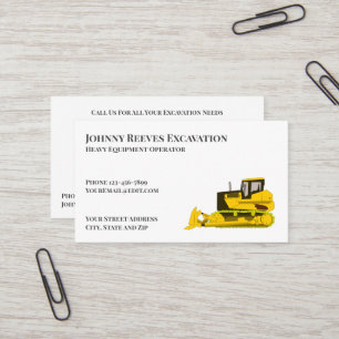 Contractor Heavy Equipment Operator Business Card