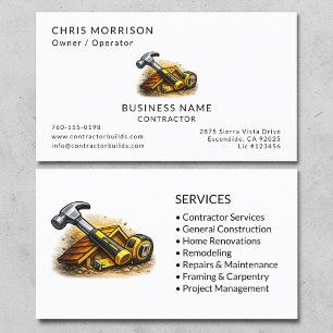 Contractor Services Professional Business Card