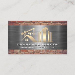 Contractor Steel Brick Construction Site Business Card