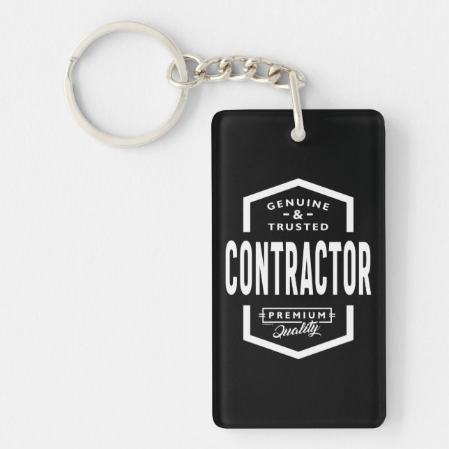 Contractor Work Job Title Gift Keychain (Front)