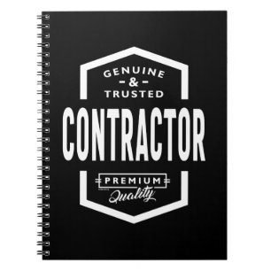 Contractor Work Job Title Gift Notebook
