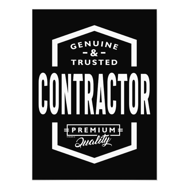 Contractor Work Job Title Gift Photo Print (Front)
