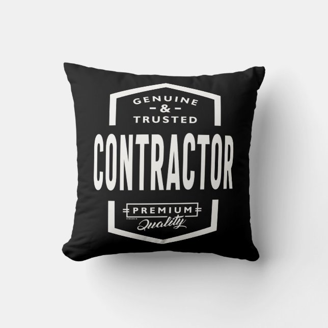 Contractor Work Job Title Gift Throw Pillow (Front)