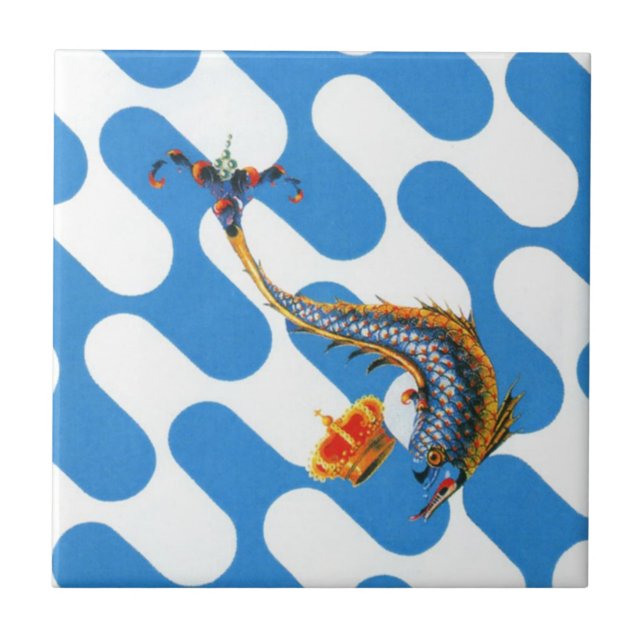 Contrada Capitana dell' Onda (Wave) Palio Tile (Front)