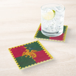Contrada del Drago (Dragon) Palio di Siena Glass Coaster