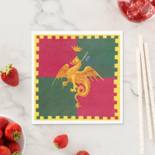 Contrada del Drago (Dragon) Palio di Siena Napkin