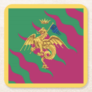 Contrada del Drago (Dragon) Palio di Siena Square Paper Coaster