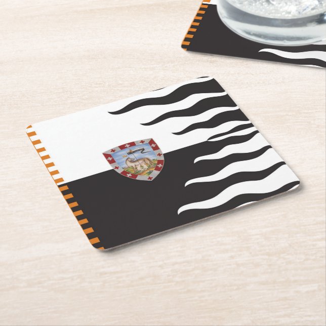 Contrada della Lupa (She-Wolf) Palio di Siena Square Paper Coaster (Angled)