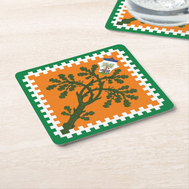 Contrada della Selva (Forest) Palio di Siena Square Paper Coaster (Angled)