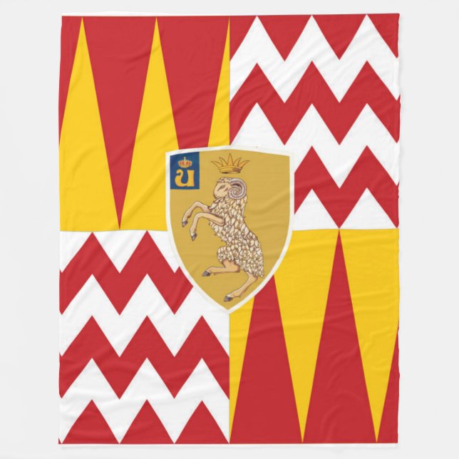 Contrada di Valdimontone (Valley of the Ram) Fleece Blanket (Front)