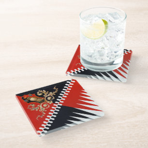 Contrada Priora della Civetta (Owl) Palio di Siena Glass Coaster