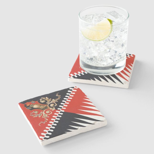 Contrada Priora della Civetta (Owl) Palio di Siena Stone Coaster (Side)