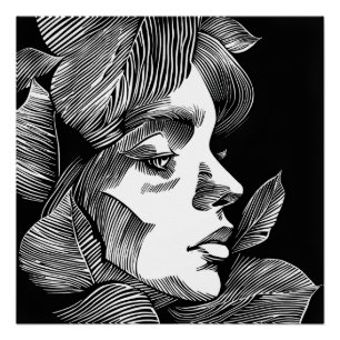 Contrast in black and white poster