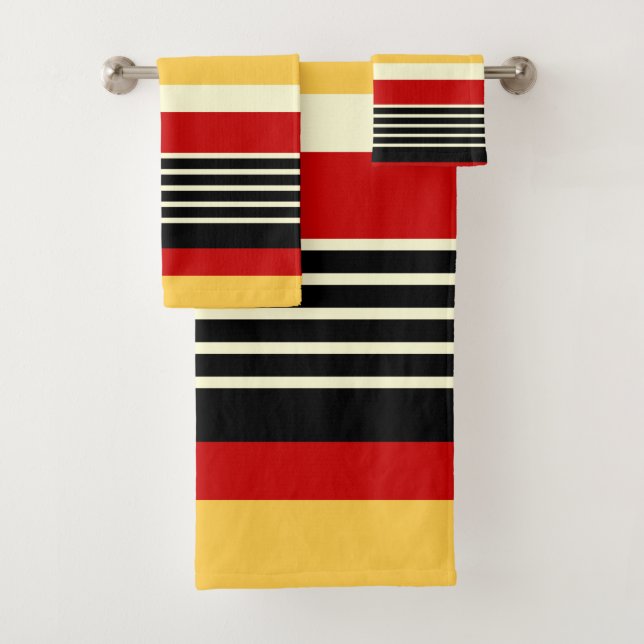 Contrast Yellow With Red Bath Towel Set (Insitu)