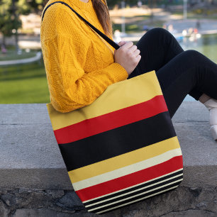 Contrast Yellow With Red Tote Bag